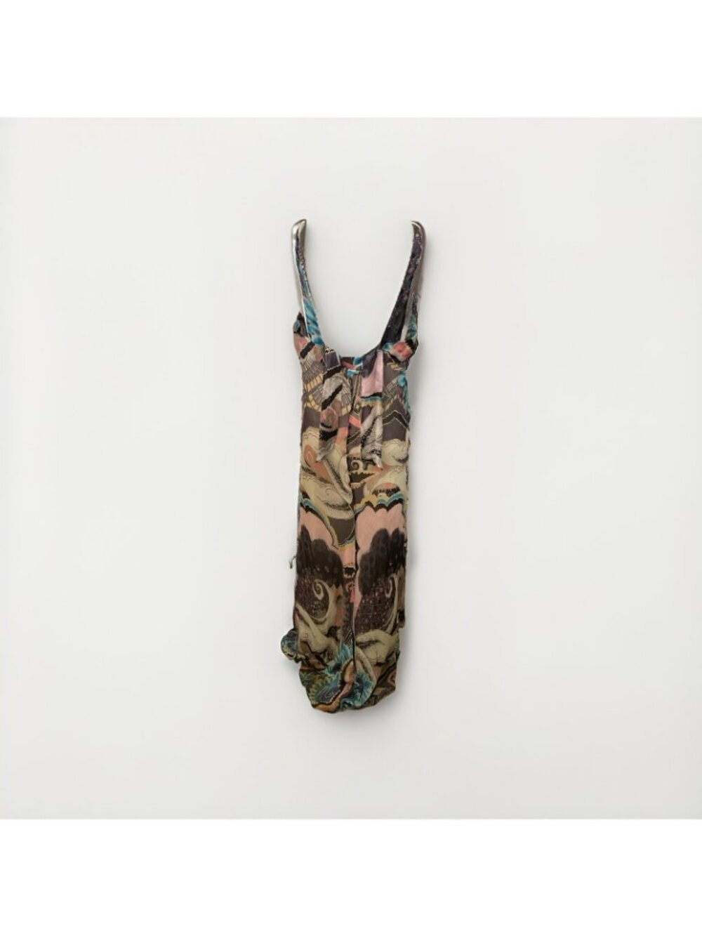 Christian Lacroix Silk Abstract Print Maxi Dress FR 38 US 6 V-Neck Empire Resort - Picture 6 of 11